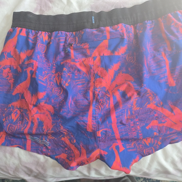 Janji Tropical Blue and Pink Women's Athletic Shorts - Picture 2 of 4